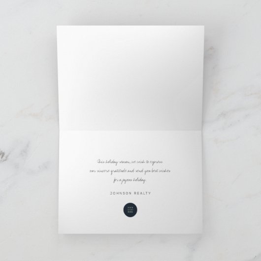 クリスマスパインメリークリスマスビジネス シーズンカード (内部)