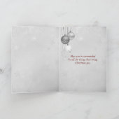 クリスマスパインリースと赤いギンガムボウ カード (内部)