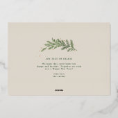 クリスマスパインリースエレガント写真金ゴールド 箔シーズンカード (裏面)