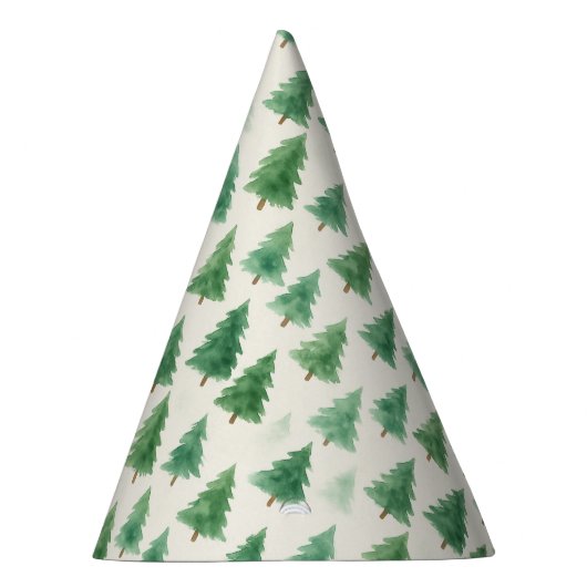 クリスマスパイン木のパーティー帽子 – 水彩デザイン パーティーハット (右)