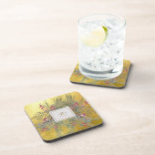 クリスマスパイン植物学金ゴールドモノグラム コースター (右側)