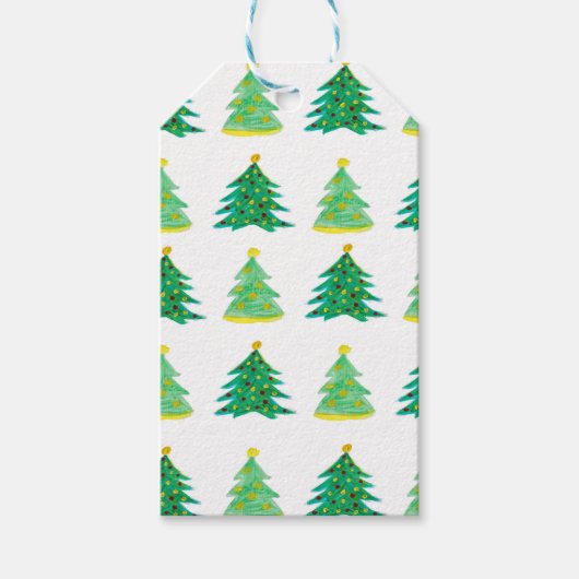 クリスマスパイン模様 ギフトタグ (正面)