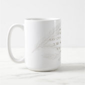 クリスマスパイン葉の神のキリスト教徒の名前 コーヒーマグカップ (左)