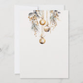 クリスマスパイン装飾ゴールデンボールパーティー 招待状 (裏面)