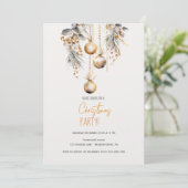 クリスマスパイン装飾ゴールデンボールパーティー 招待状 (スタンド正面)