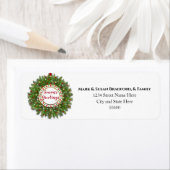 クリスマスパイン針リース飾戻り ラベル (インサイチュ)