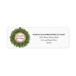 クリスマスパイン針リース飾戻り ラベル