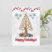 クリスマスパイン1、ハッピーホリデー、カード 招待状 (スタンド正面)