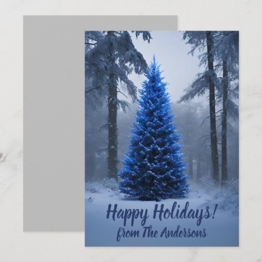 クリスマスパイン54ハッピーホリデー、グリーティングカード 招待状 (正面/裏面)