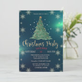 クリスマスパイン ツリー 緑の会社のパーティー 招待状 (スタンド正面)