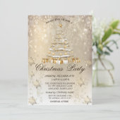 クリスマスパイン、ボール、スノーフレーク・クリスマス 招待状 (スタンド正面)