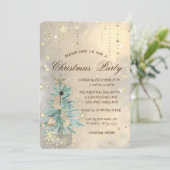 クリスマスパイン、星、雪片クリスマス 招待状 (スタンド正面)