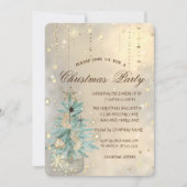 クリスマスパイン、星、雪片クリスマス 招待状 (正面)