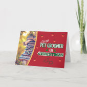 クリスマスパウズの猫と犬のトリマー カード (正面)