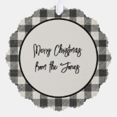 クリスマスパグと帽子紙オーナメントカード オーナメントカード (裏面)