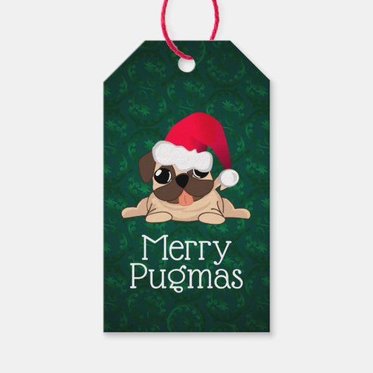 クリスマスパグギフトラベル ギフトタグ (正面)