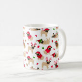 クリスマスパグズホワイト コーヒーマグカップ (正面右)