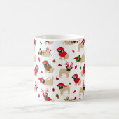 クリスマスパグズホワイト コーヒーマグカップ (中央)