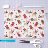 クリスマスパグズホワイト 薄葉紙 (クラフト)