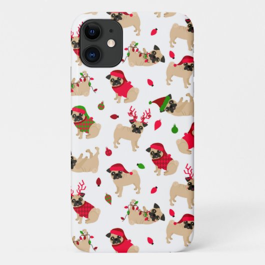 クリスマスパグズホワイト Case-Mate iPhoneケース (裏面)