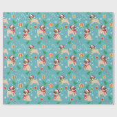 クリスマスパグズラッピング紙 ラッピングペーパー (フラット)