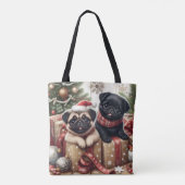 クリスマスパグトートバッグ トートバッグ (裏面)