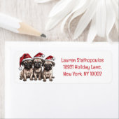 クリスマスパグドッグスサンタ ラベル (インサイチュ)