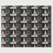 クリスマスパグドッグラッピング紙 ラッピングペーパー (フラット)