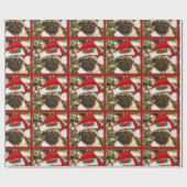 クリスマスパグ包装紙 ラッピングペーパー (フラット)