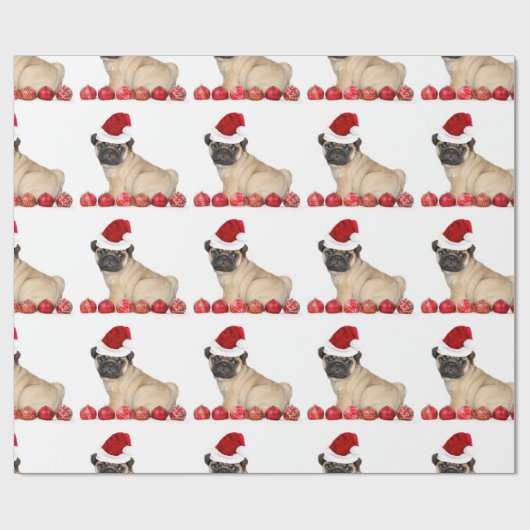 クリスマスパグ包装紙 ラッピングペーパー (フラット)
