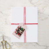 クリスマスパグ犬 ギフトタグ (より糸付き)