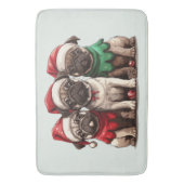 クリスマスパグ犬 バスマット (正面縦)