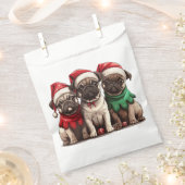 クリスマスパグ犬 フェイバーバッグ (クリップ留めされた状態)