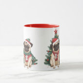 クリスマスパグ犬 マグカップ (中央)