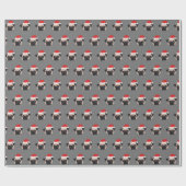 クリスマスパグ犬 ラッピングペーパー (フラット)