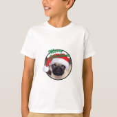 クリスマスパグ – キッズベーシックTシャツ Tシャツ (正面)