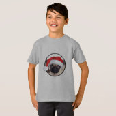 クリスマスパグ – キッズベーシックTシャツ Tシャツ (正面フル)
