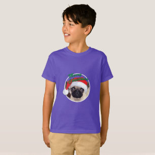 クリスマスパグ – キッズベーシックTシャツ Tシャツ