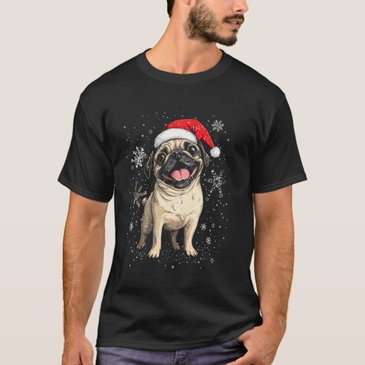 クリスマスパグ Tシャツ (正面)