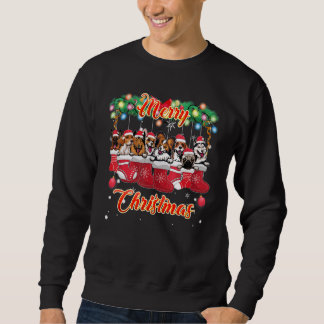 クリスマスパジャマかわいい犬のクリスマス スウェットシャツ