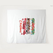 クリスマスパジャマかわいい犬の愛犬クリスマス タペストリー (正面(横))