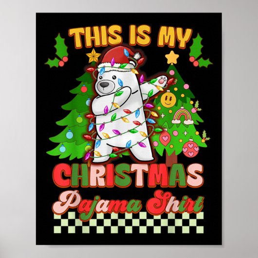 クリスマスパジャマが最高にクール Funny Lar Bear ダビング ポスター (正面)