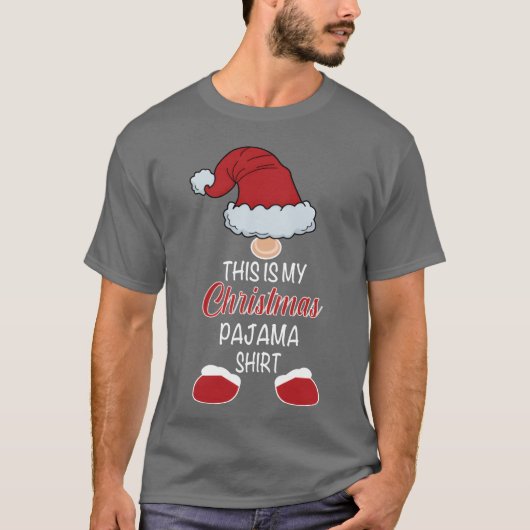 クリスマスパジャマで楽しく過ごそう 面白いクリスマスギフト Tシャツ (正面)