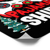 クリスマスパジャマのビデオゲームゲーマー男子 ポスター (角)