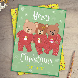 クリスマスパジャマの可愛いテディベア クリスマス