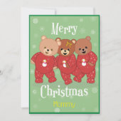 クリスマスパジャマの可愛いテディベア クリスマス (正面)