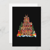 クリスマスパジャマウェルシュテリアクリスマスツリーギフトドッグ 招待状 (正面/裏面)