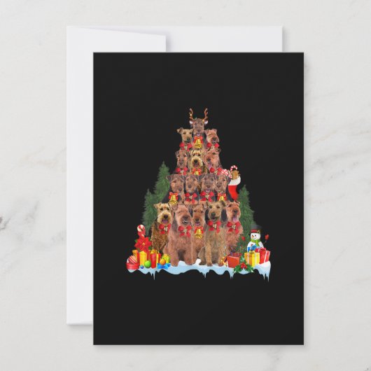 クリスマスパジャマウェルシュテリアクリスマスツリーギフトドッグ 招待状 (正面)