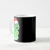 クリスマスパジャマカエルに最適なサンタ帽子のカエル コーヒーマグカップ (正面左)