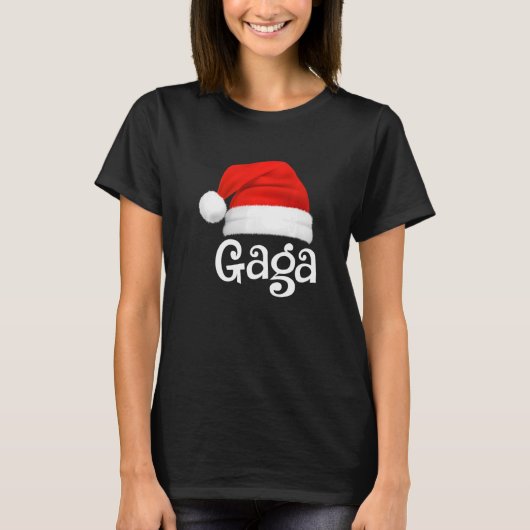 クリスマスパジャマグループマッチングガガガクリスマスハット Tシャツ (正面)